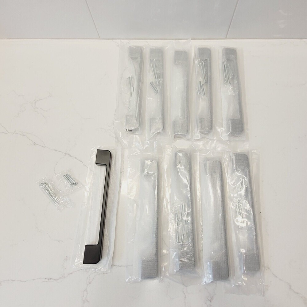 Cabinet Pulls Square Bmlack Handle YUFER 10 pack Drawer Pull Modern 6-1/3" Hole